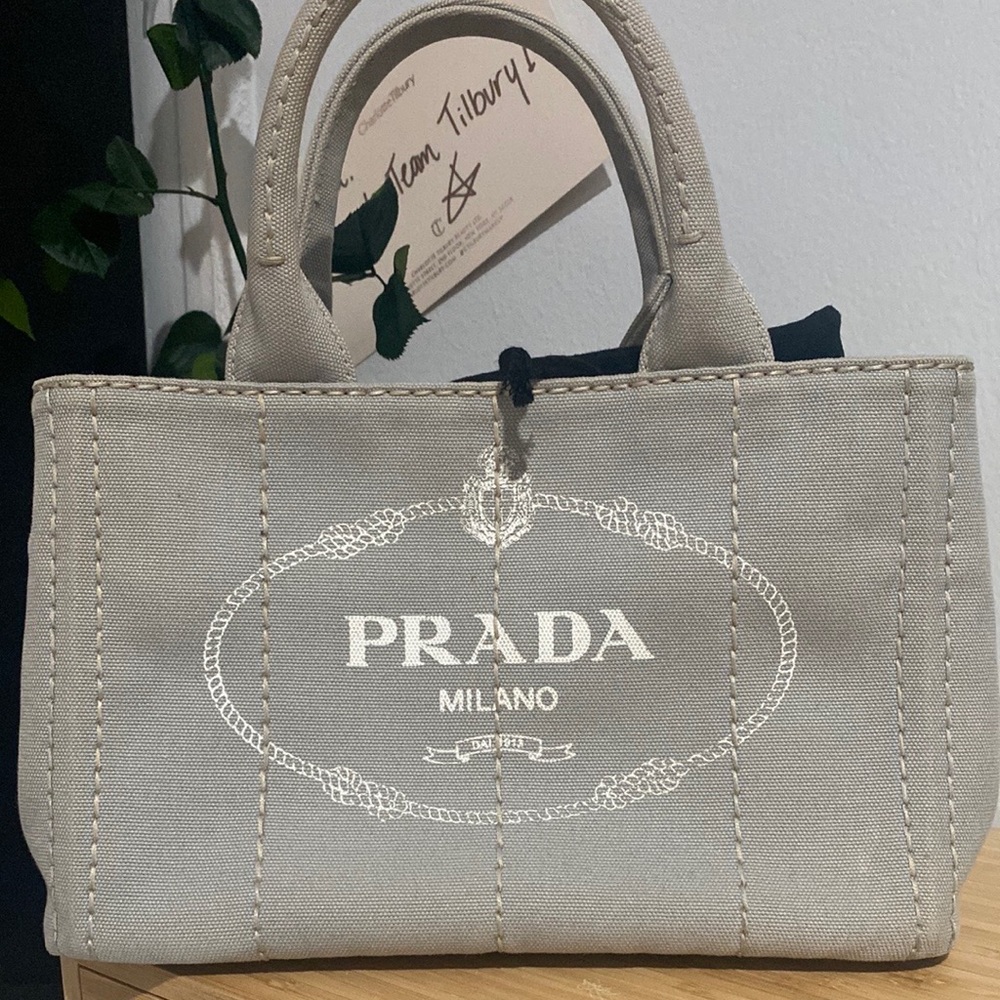 Prada Cloudy Grey Canapa Tote